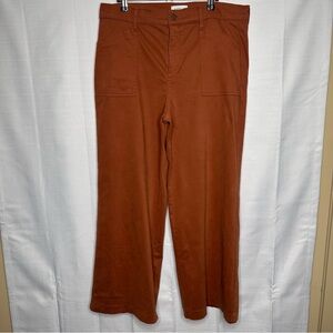 Evereve cropped High Rise straight leg mocha bisque burnt orange winter wide leg